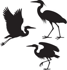 Obraz premium “Heron Bird Vector Bundle | Elegant Waterbird SVGs & Clipart for Nature Art & Crafts”“Great Blue Heron SVG Pack | Wildlife Silhouettes & Illustrations for Prints, Tattoos & Decor”