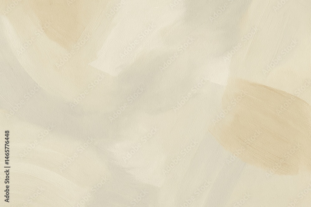 Poster wide brush strokes in various shades of beige and cream create an abstract background with a soft, t