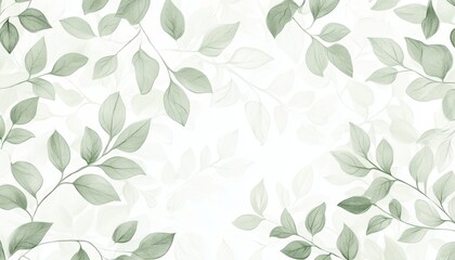 Green and White Leaf Pattern Background