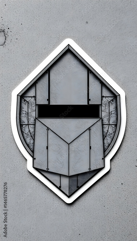 Poster neo brutalism sticker design, an industrial texture concept. sharp lines and raw concrete elements. 