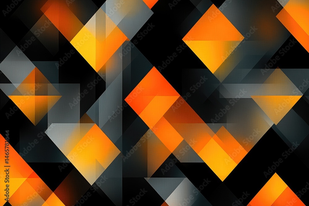 Aufkleber abstract geometric pattern design with orange and gray shapes.