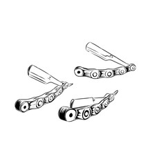 razor hand drawing on white background