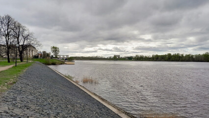 Volga River embankment.  Uglich, Yaroslavl region, Russia