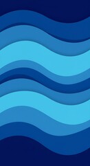 Fototapeta premium Serene Blue Waves: Abstract Papercut Art