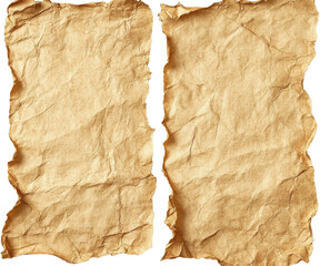 Fototapeta premium Two Antique Crumpled Paper Sheets