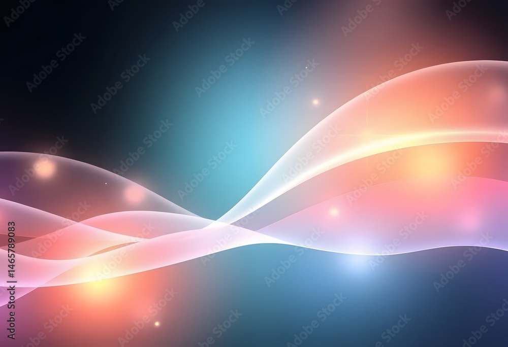 Aufkleber Digital Dreams, Modern Art Design With Translucent Shapes And Glowing Effects. Seamless Gradient Backgrounds Create A Contemporary Visual. Abstract Wallpaper For Tech Projects And Innovative