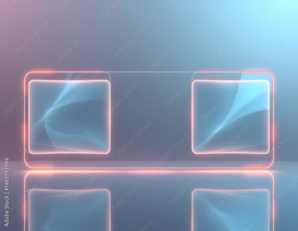 Poster Professional Interface Design Featuring Glassmorphism. Modern Aesthetic With Dynamic Glowing Borders. Frosted Translucent Panels Create A Sleek Look. Perfect For Software And Application Development.