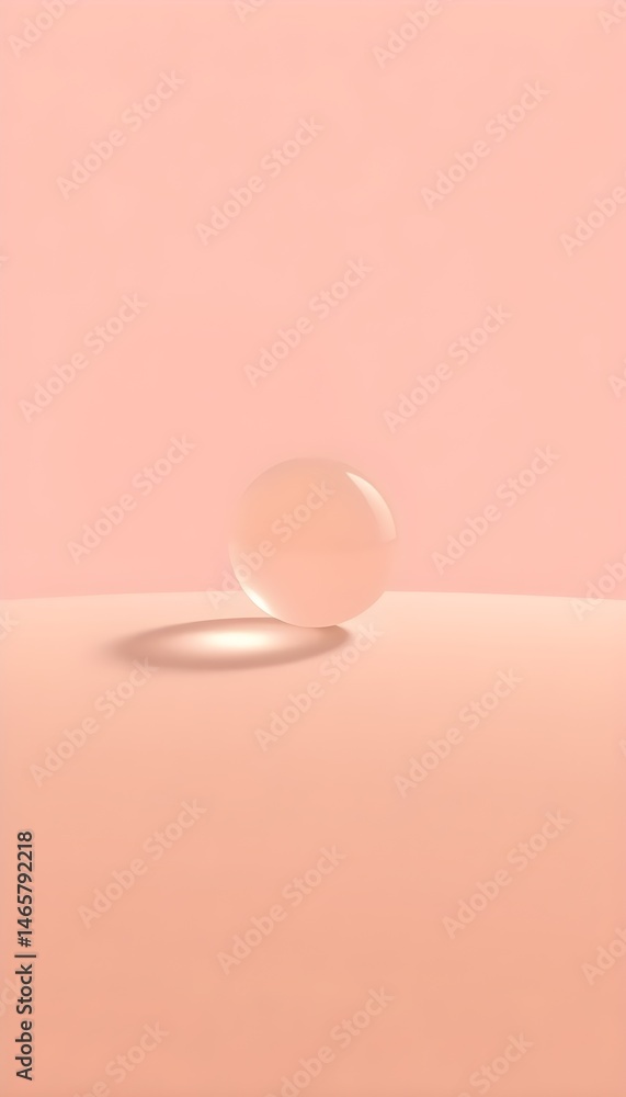 Poster minimal aesthetic smartphone wallpaper with floating glass orb and gradient background