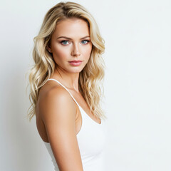 Beautiful woman posing isolated on a white
