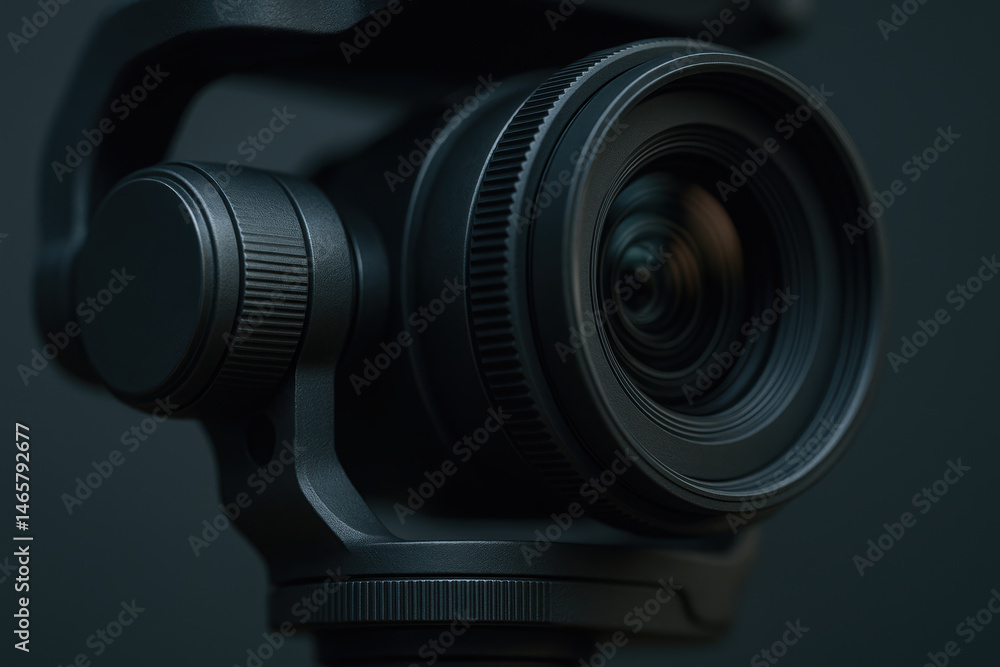 Poster camera lens close up for inspection and monitoring in industry with precise focus and advanced techn