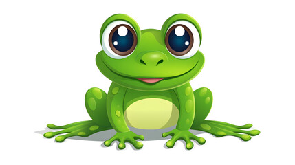 Obraz premium Professional Cartoon Frog Illustration in Isolated Setting for Design Projects