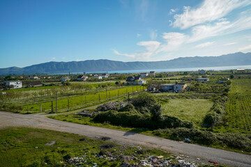 Obraz premium agricultural fields in Shkodër region , Albania