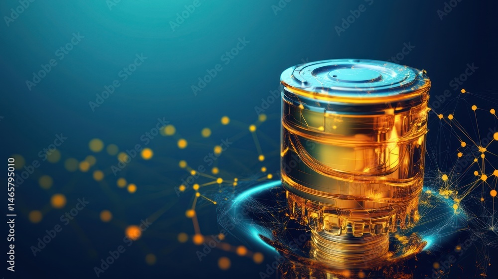 Poster next generation battery technology represented in digital abstract design