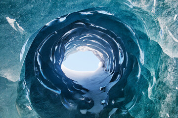 Detail of the Morteratsch Glacier Ice Caves, Switzerland, Europe 