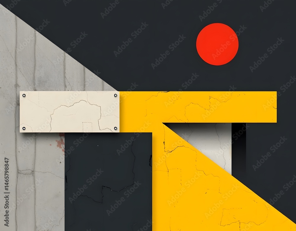 Aufkleber Modern Architecture Design Showcases Geometric Shapes. Raw Textures Provide Visual Interest, Solid Colors Add Impact. Industrial Minimalism Creates A Striking Aesthetic. A Powerful Visual.