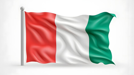 Modern Italy Flag d Shape Vector Illustration Cartoon Artwork for Design Projects