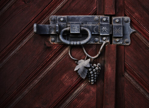 Close up of an antique metal door lock, Liechtenstein, Europe