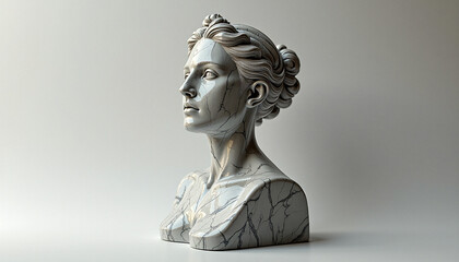 Obraz premium Classical Marble Bust of a Woman - Timeless Sculpture Art