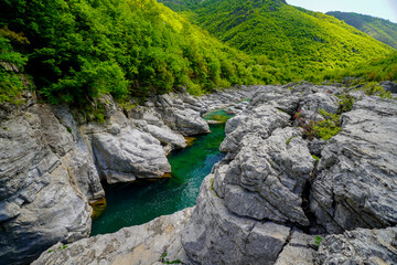 Kiri river and Prekal in Shkodra region , Albania
