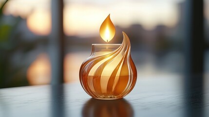 Serene Sunset Candlelight: A Moment of Peace