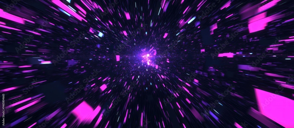 Poster dynamic abstract backdrop with violet and magenta geometric elements
