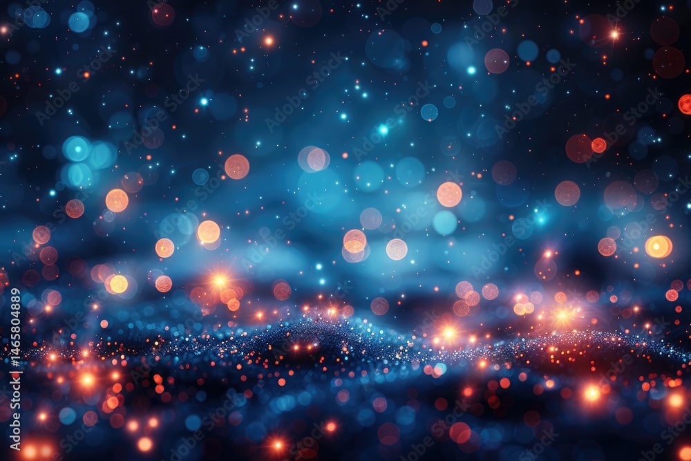 Aufkleber a mesmerizing display of glowing light particles in a dark space.