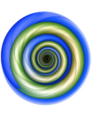 Naklejka premium Colorful Spiral Pattern with Blue and Green Swirling Design