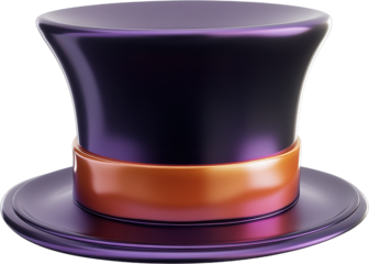 Purple Top Hat with Orange Band