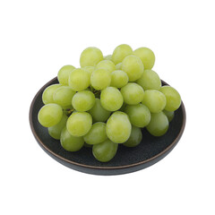 Fresh Green Grapes in a Dark Bowl