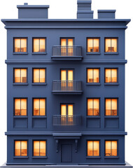 Fototapeta premium Modern Apartment Building at Night