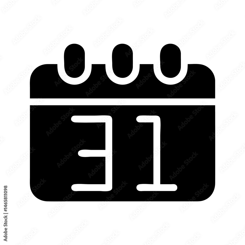 Aufkleber graphical representation of a calendar displaying the 31st day of the month