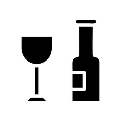 Minimalist depiction of a wine glass and bottle embodying sophisticated simplicity