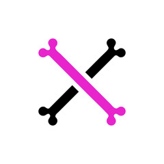 Whimsical skeletal arrangement with stylized bones creating a playful motif