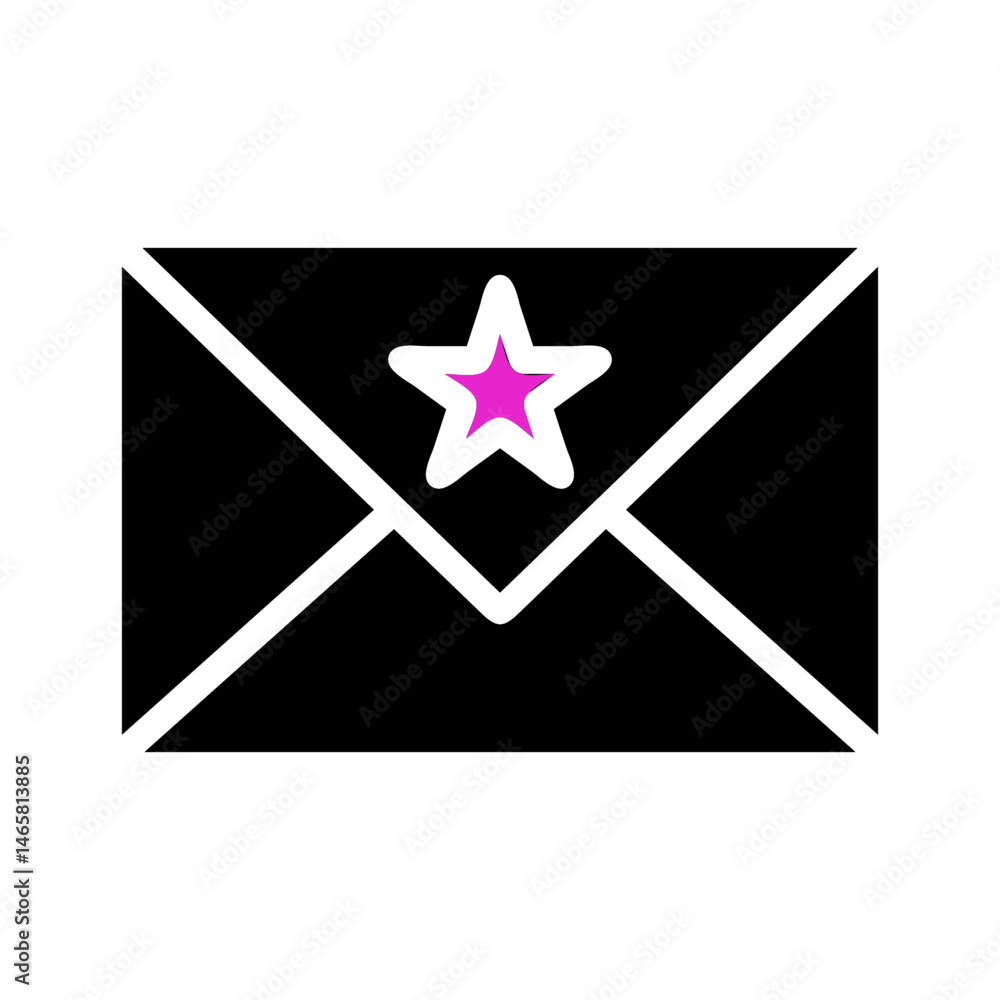 Poster highlighted message icon: symbolizing priority correspondence with emphasis, vector