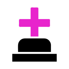 Obraz premium Stylized grave marker illustration evoking minimalistic memorial representation