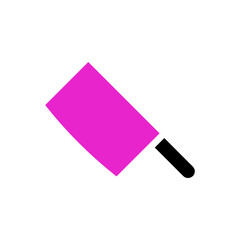 Stylized cleaver icon with vibrant magenta blade and sleek black handle design