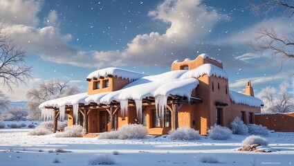 snow covered house