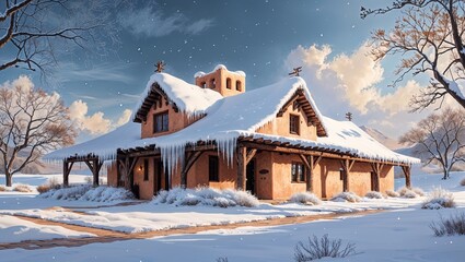 winter landscape in the mountains