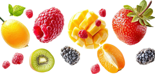Assortment of Fresh Colorful Fruits
