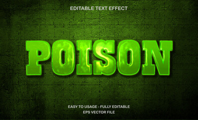 Poison text effect, editable shiny green neon text style