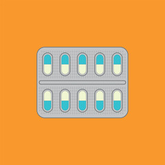 Vector illustration of a blister pack with pills