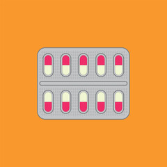 Vector illustration of a blister pack with pills