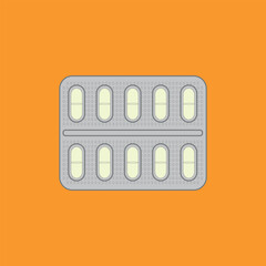 Vector illustration of a blister pack with pills