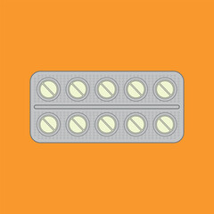 Vector illustration of a blister pack with pills