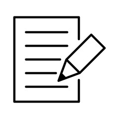 契約書にサインをする線画アイコン