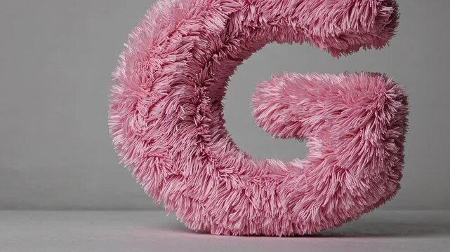 Point G, fluffy pink letter. Neutral tone