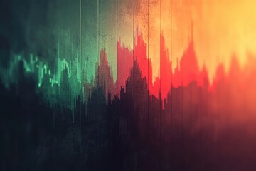 Abstract visualization of data fluctuations, showing dynamic changes in color and intensity.