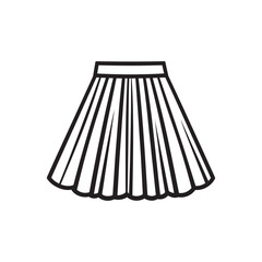 A black and white pleated skirt with simple lines presents elegance and minimal style
