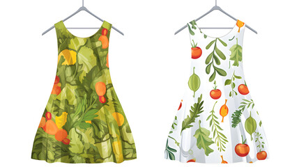 Elegant Women Dress Fabric Pattern Design Displayed on Hanger for Fashion Industry Professionals