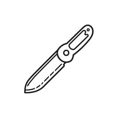 Fototapeta premium A folding knife is designed with clean lines on a transparent background